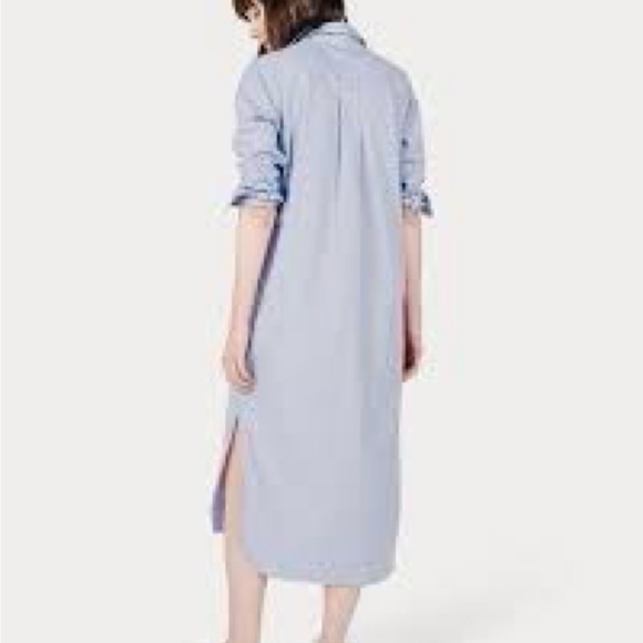 Everlane Striped Cotton Poplin Long Shirt Button Dress Cottagecore Coastal - Picture 2 of 8